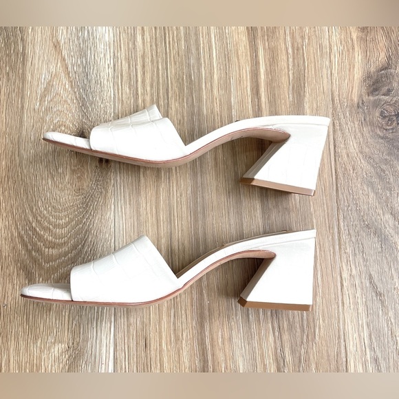 Antonio Melani Merion Ivory Leather Block Heel Mule Sandals Shoe Size 7.5 EUC - Picture 5 of 5